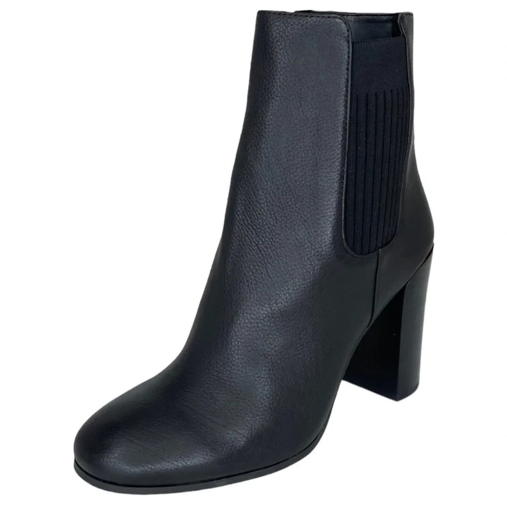 Kenneth Cole NY Justin Black Leather Womens Heeled Ankle Boots Size 10M - Picture 2 of 11